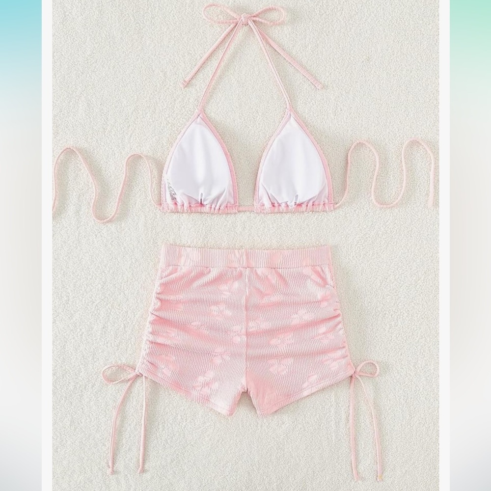 Pink Triangle Bikini Shorts Set - Picture 4 of 8
